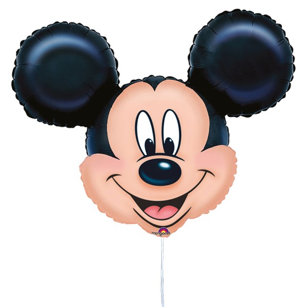 Folienballon Mickey Mouse Kopf mit Bändchen (73 cm)