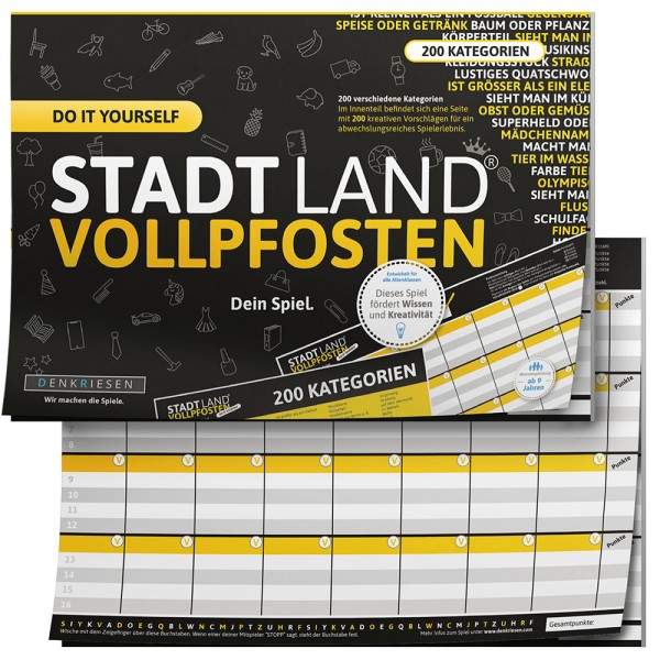 Stadt Land Vollpfosten - Junior Edition - Jeder Punkt zählt (DIN A4)