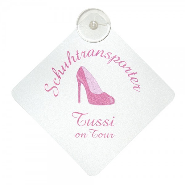 Schuhtransporter Schild mit Saugnapf