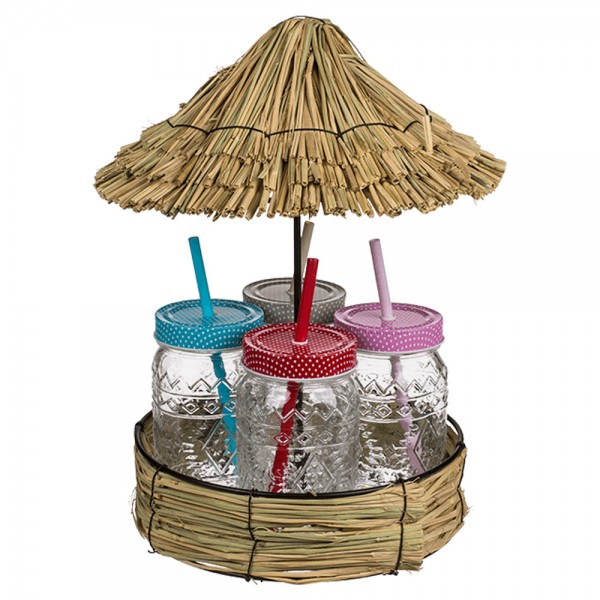 Tiki Style Trinkgläser Set (4 Gläser)