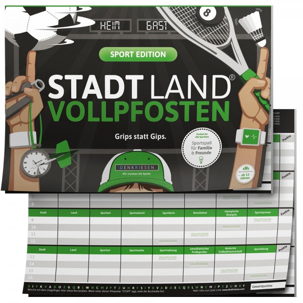 Stadt Land Vollpfosten - Sport Edition - Grips statt Gips (DIN A4)