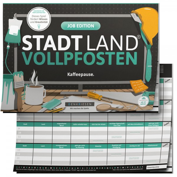 Stadt Land Vollpfosten - Job Edition - Kaffeepause (DIN A4)