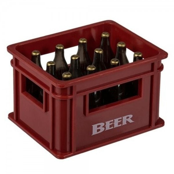 Flaschenöffner Bierkiste mit Magnet (rot)