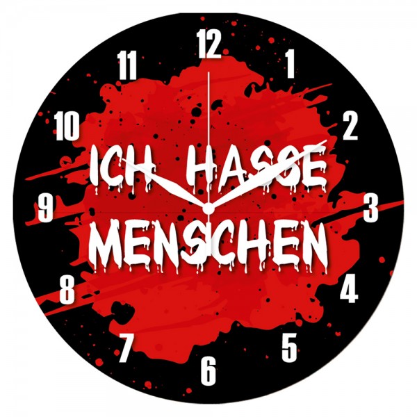 Wanduhr "Ich hasse Menschen"