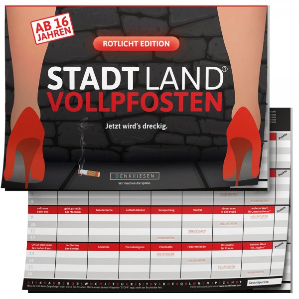 Stadt Land Vollpfosten - Rotlicht Edition - Jetzt wirds dreckig (DIN A4)