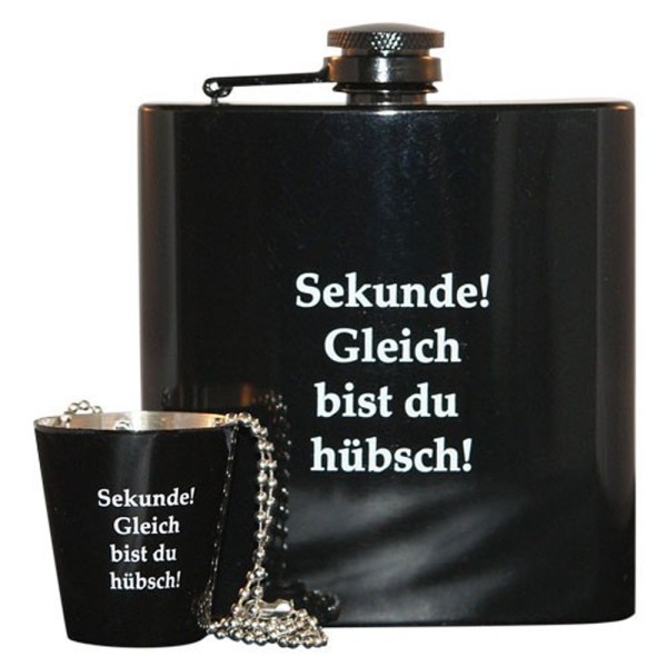 Sekunde! Gleich bist du hübsch! Flachmann Set